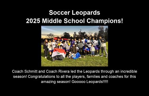 Soccer Leopards are Champs